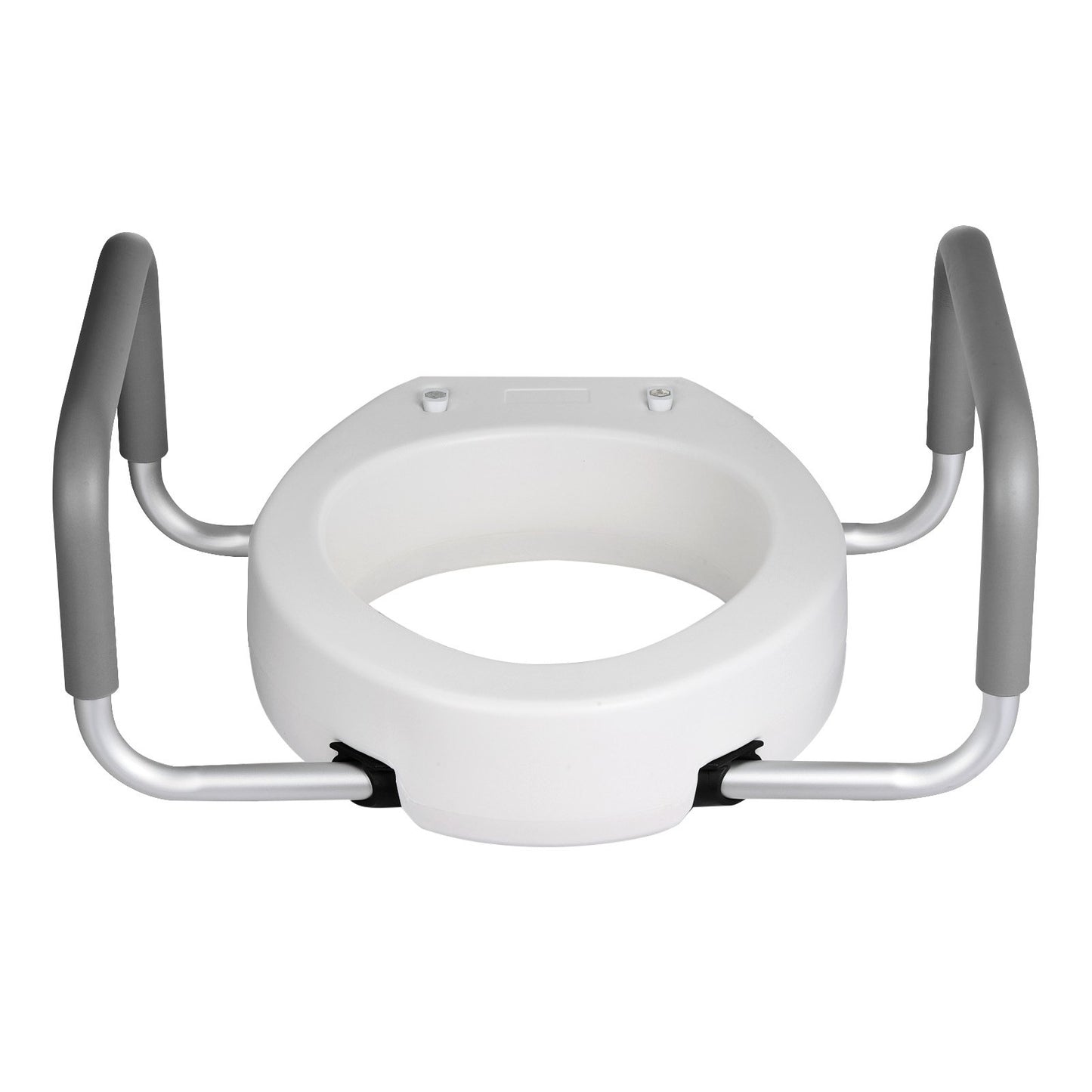 Raised Toilet Seat with Arms, 136.1 kg Load Capacity, 88.9 mm Lift Height, Widened Commode Elevated Toilet Seat Riser with Padded Handles for Seniors, Elderly, Handicap, Disabled, and Adults