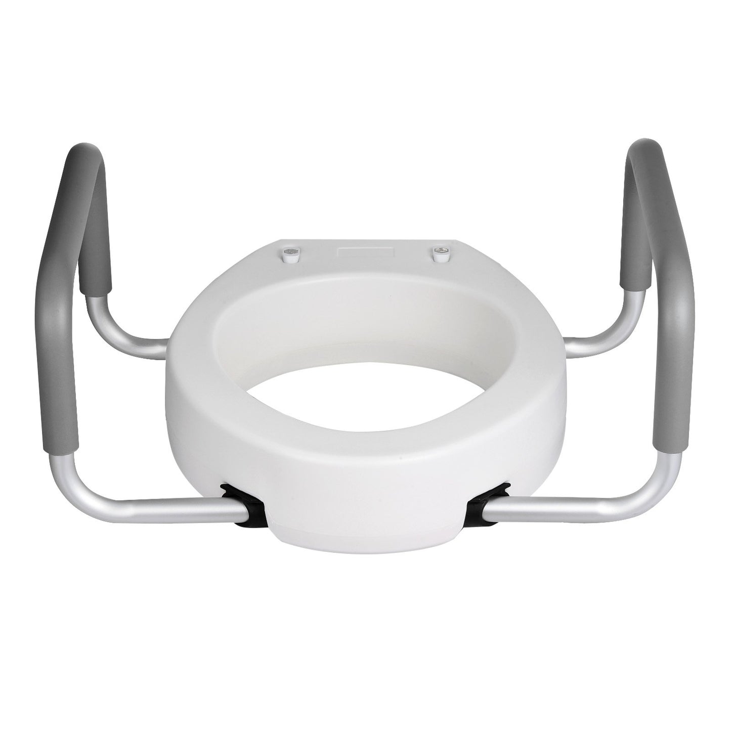 Raised Toilet Seat with Arms, 136.1 kg Load Capacity, 88.9 mm Lift Height, Widened Commode Elevated Toilet Seat Riser with Padded Handles for Seniors, Elderly, Handicap, Disabled, and Adults