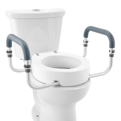 VEVOR Raised Toilet Seat,88.9 mm Height Raised, 136 kg Weight Capacity, for Standard