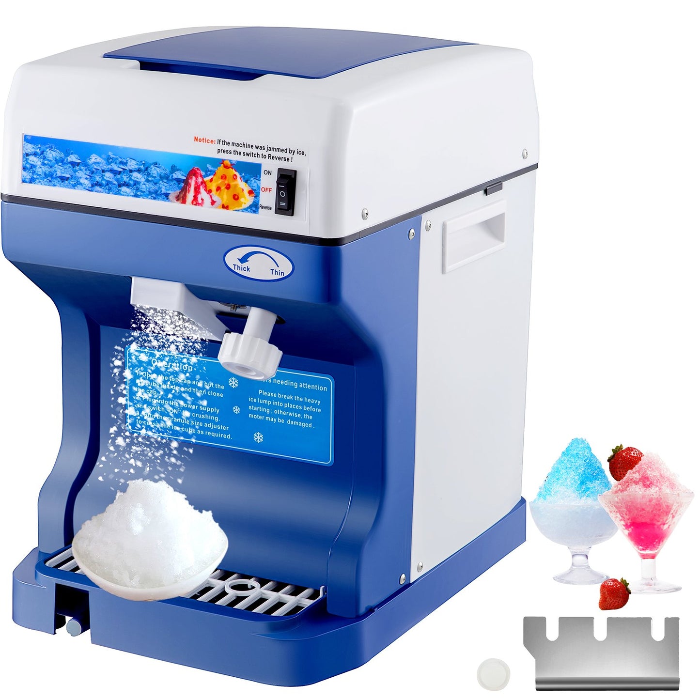 VEVOR Ice Shaver 265LBS/Hour Snow Cone Frozen Ice Shaving Slushie Dessert Maker