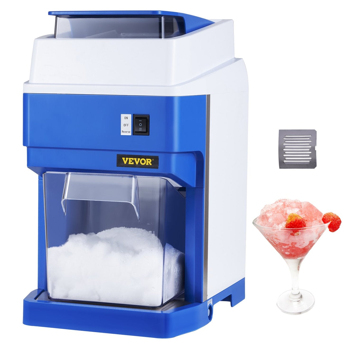 Commercial Electric Ice Shaver Crusher, 120kg/hr Snow Cone Machine with 2kg Box