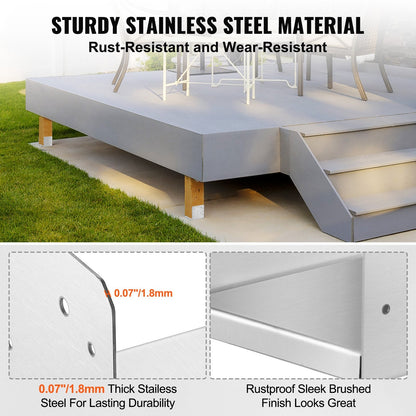 Stainless Steel Adjustable Post Anchor Bracket for 8x8 Standard Columns