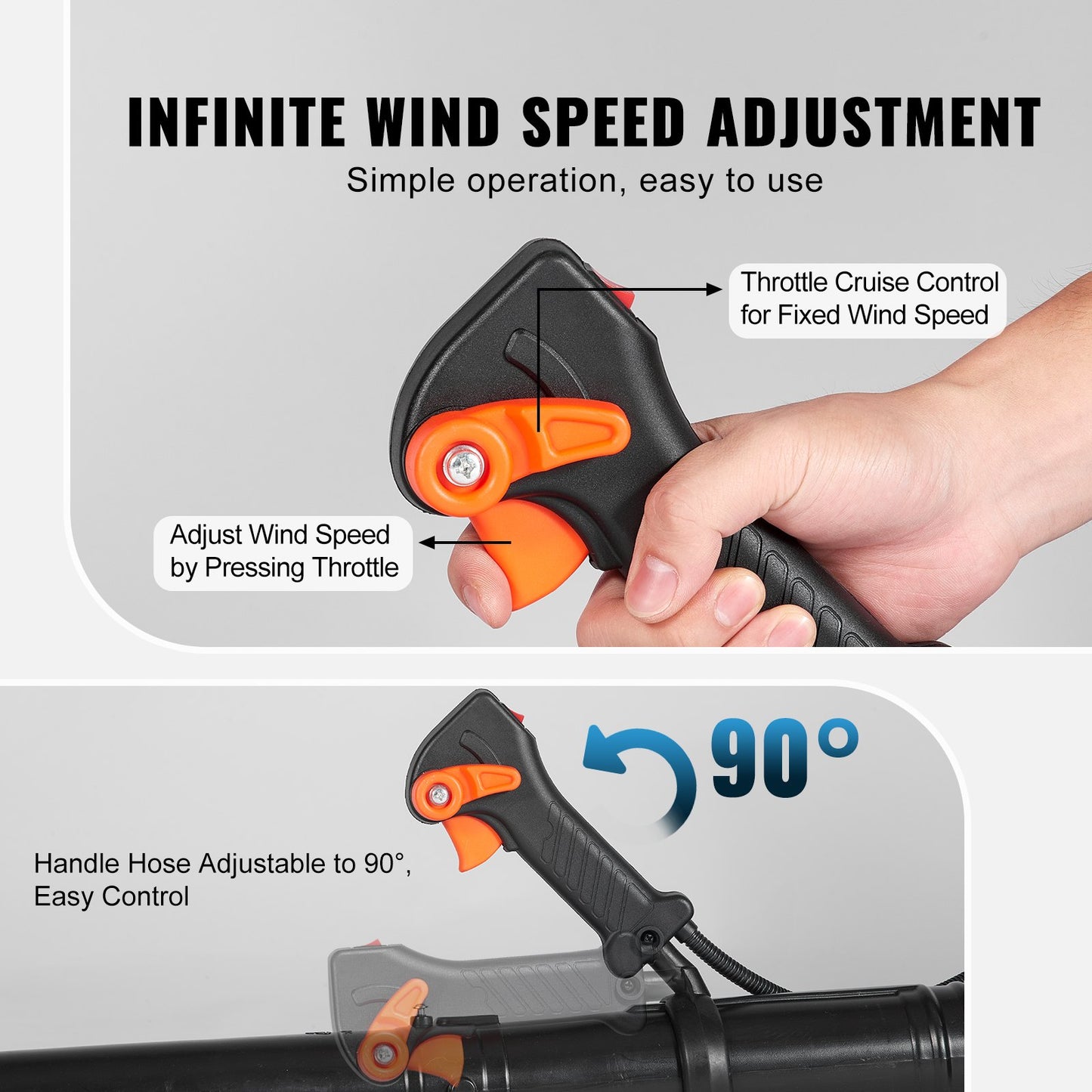 VEVOR Backpack Leaf Blower, 52CC 2-Cycle Gas Leaf Blower with 1.37L Fuel Tank, 480CFM