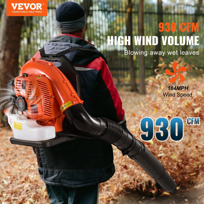 79CC Gas Backpack Leaf Blower, 930CFM, 295 km/h, 11.27 kg, 3L Fuel Capacity