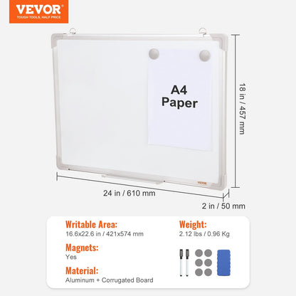 Magnetic Dry Erase Board 0.6m x 0.45m for Office with Accessories