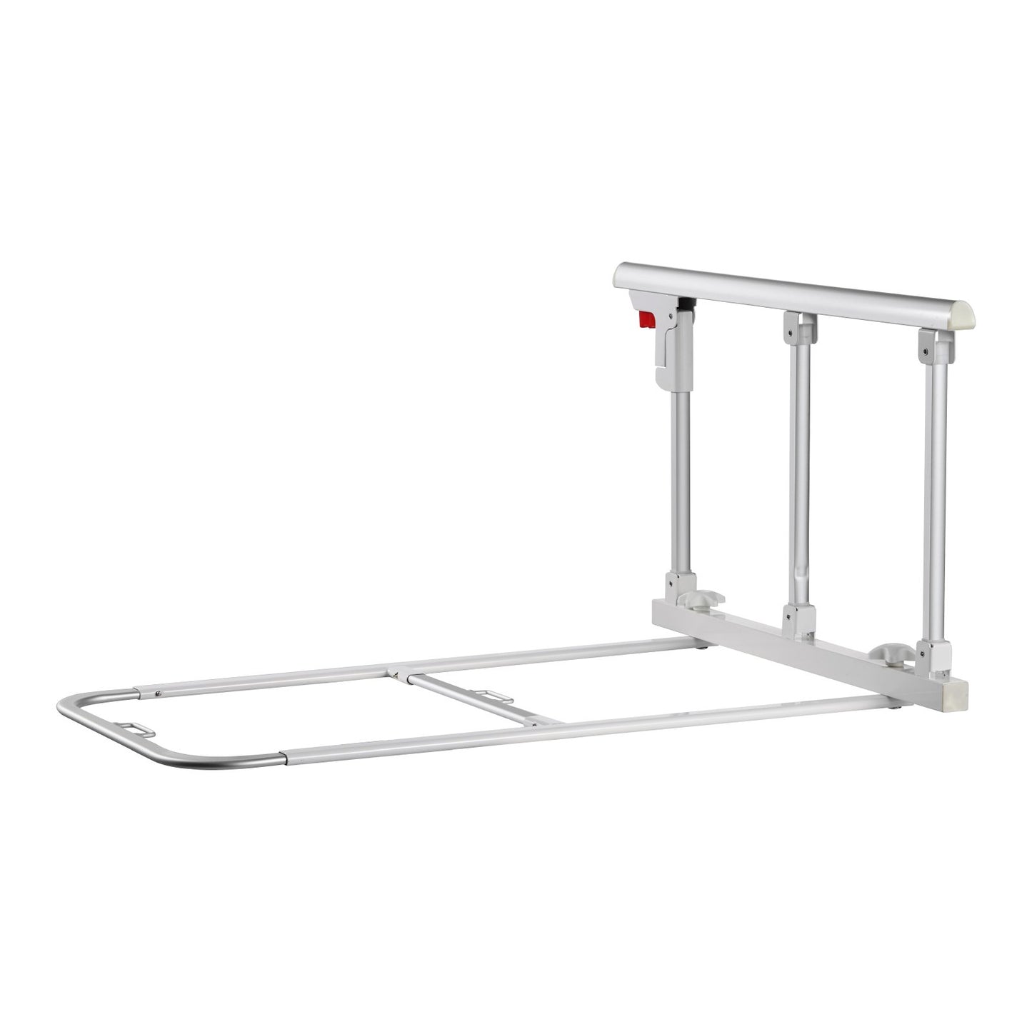 Foldable Bed Rail for Elderly, 70 cm Bedside Assist Rail with Fixing Strap, Adjustable Height Pipe Bedside Cane, High-Strength Metal Senior Bed Bar, Hand Guard Grab Fits King, Queen, Full, Twin