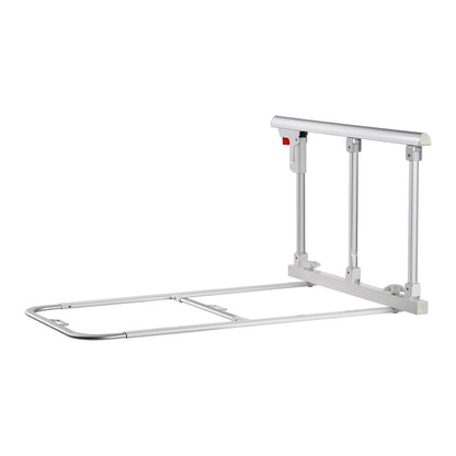 Foldable Bed Rail for Elderly, 70 cm Bedside Assist Rail with Fixing Strap, Adjustable Height Pipe Bedside Cane, High-Strength Metal Senior Bed Bar, Hand Guard Grab Fits King, Queen, Full, Twin