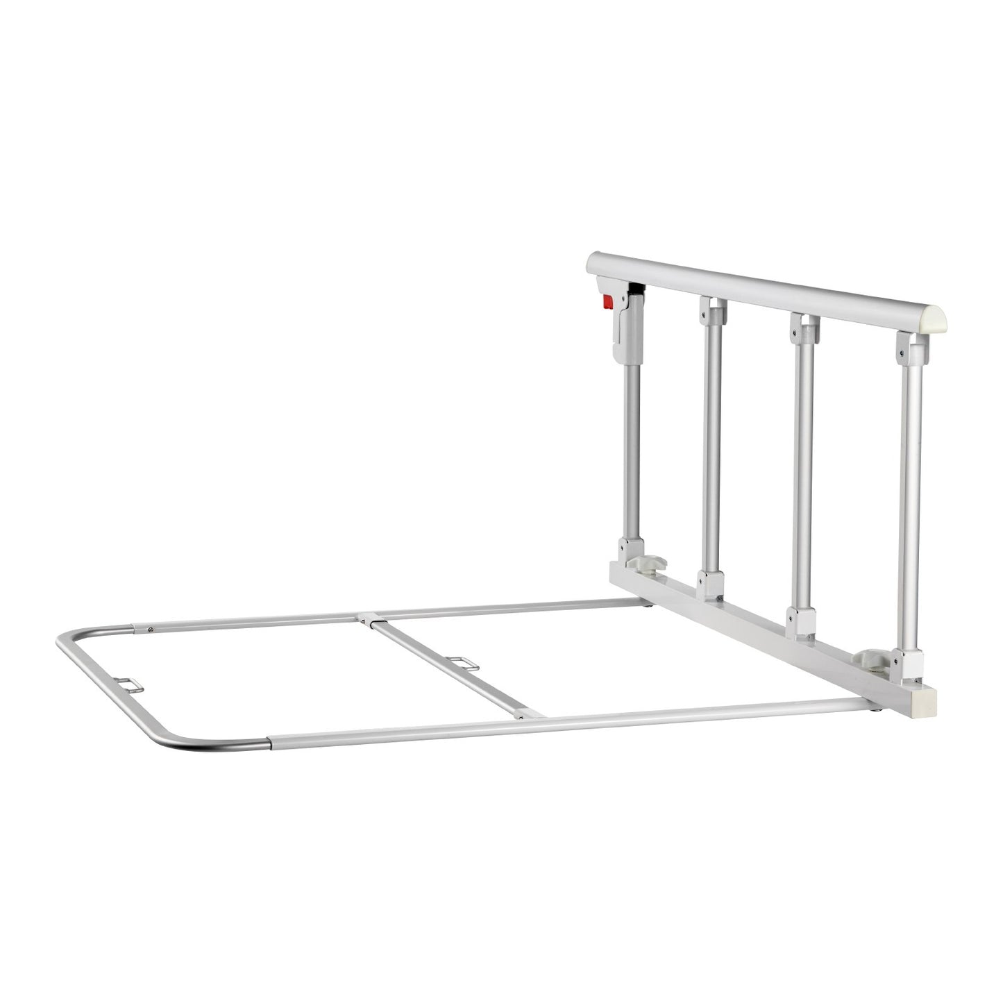Foldable Bed Rail for Elderly, 97 cm Bedside Assist Rail with Fixing Strap, Adjustable Height Pipe Bedside Cane, High-Strength Metal Senior Bed Bar, Hand Guard Grab Fits King, Queen, Full, Twin