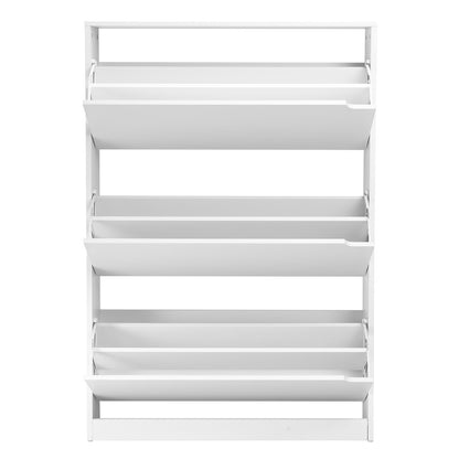 Shoe Cabinet with 3 Flip Drawers, Modern Shoes Storage Cabinet with Anti-Tipping Device, Freestanding Shoe Rack Organizer, Ideal for Entryway, Hallway, Bedroom, Living Room, Closet, White