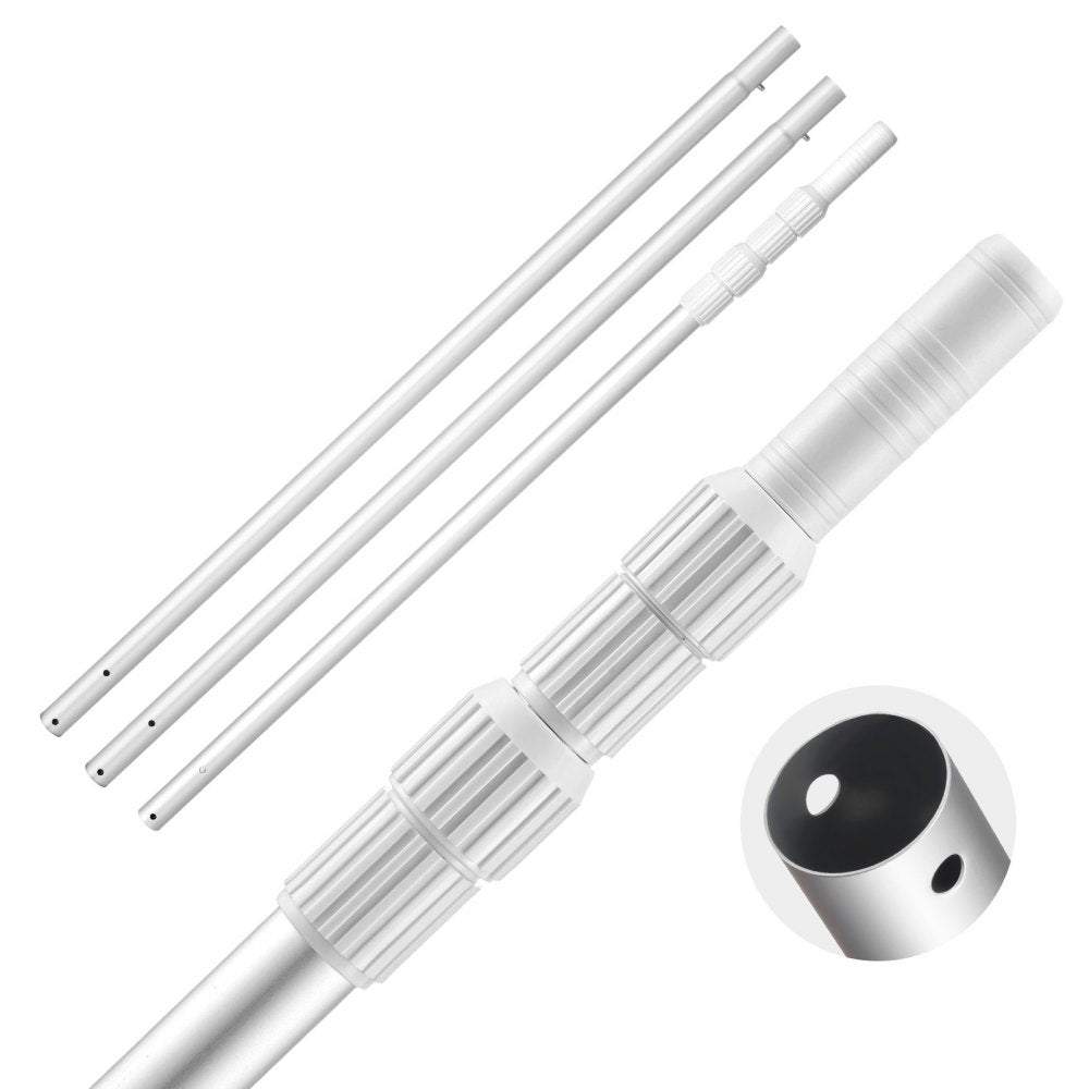 Swimming Pool Pole 1 to 4.6 mm Telescopic Aluminum Alloy Twist Locking