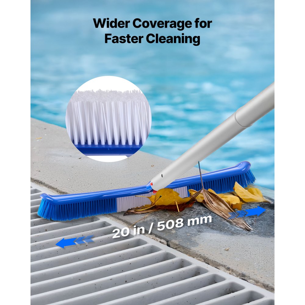 Swimming Pool Cleaing Kit with Leaf Skimmer Bag Rake Nets & 2 Brush Heads