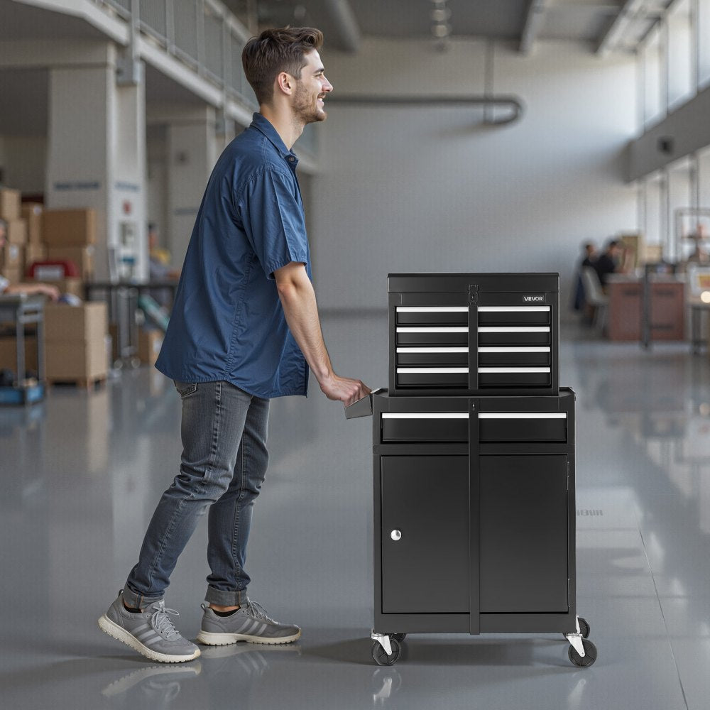 Rolling Tool Chest 5 Drawers Tool Storage Cabinet with Lockable Wheels