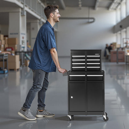 Rolling Tool Chest 5 Drawers Tool Storage Cabinet with Lockable Wheels