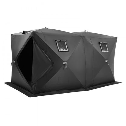 VEVOR 6-8 Person Ourdoor Portable Ice Shelter Pop-Up Ice Fishing Shanty Tent
