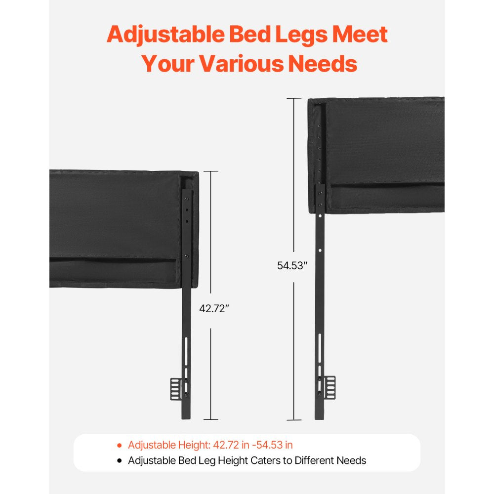 VEVOR Headboard for Queen Size Bed with Adjustable Height Sponge & Fabric Black