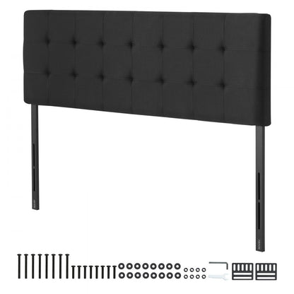 VEVOR Headboard for Queen Size Bed with Adjustable Height Sponge & Fabric Black