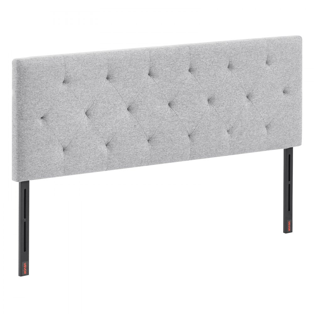 VEVOR Headboard for Full Size Bed with Adjustable Height Sponge & Fabric Grey