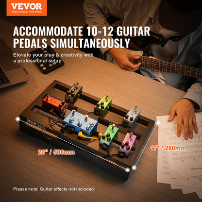 VEVOR Guitar Pedal Board, 20'' x 11'', Aluminum Alloy 2.2 lbs Super Light Guitar