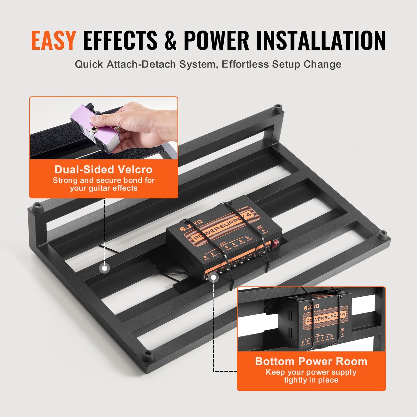VEVOR Guitar Pedal Board, 20'' x 11'', Aluminum Alloy 2.2 lbs Super Light Guitar