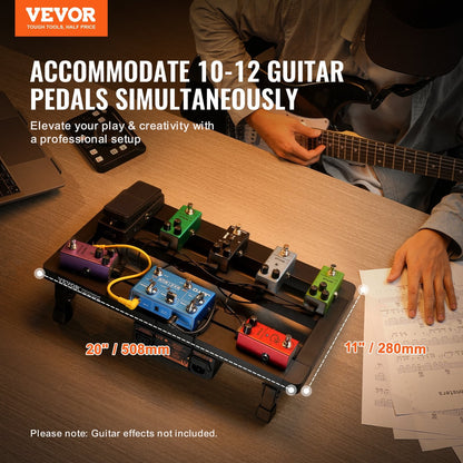 Lightweight Foldable Aluminum Guitar Pedal Board with Carry Bag, 0.5 x 0.3 m