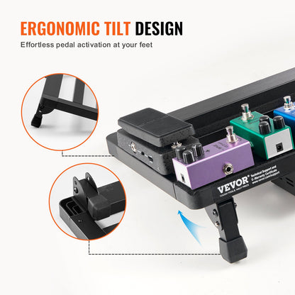 VEVOR Guitar Pedal Board, 20'' x 11'', Aluminum Alloy 2.64 lbs Super Light Folding