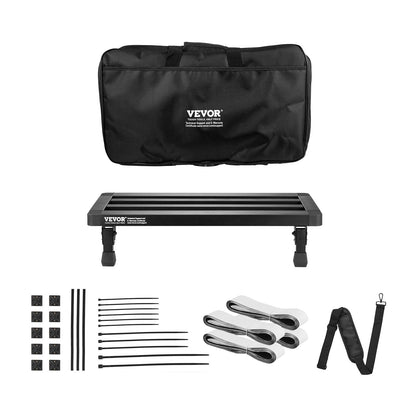 Lightweight Foldable Aluminum Guitar Pedal Board with Carry Bag, 0.5 x 0.3 m