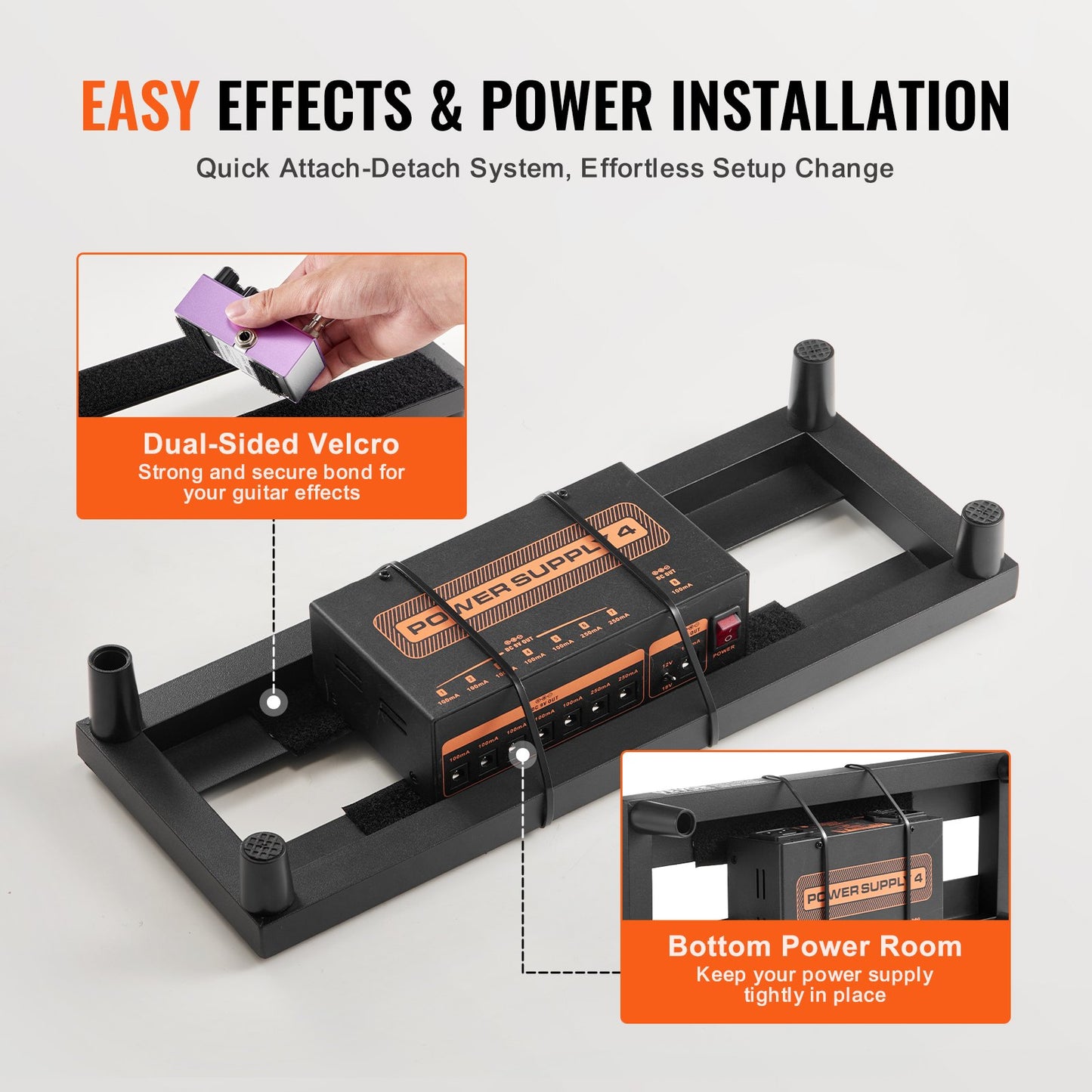 VEVOR Guitar Pedal Board, 15'' x 5.7'', Aluminum Alloy 0.8 lbs Super Light Guitar