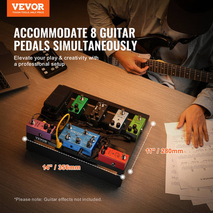 VEVOR Guitar Pedal Board, 14'' x 11'', Aluminum Alloy 1.7 lbs Super Light Guitar