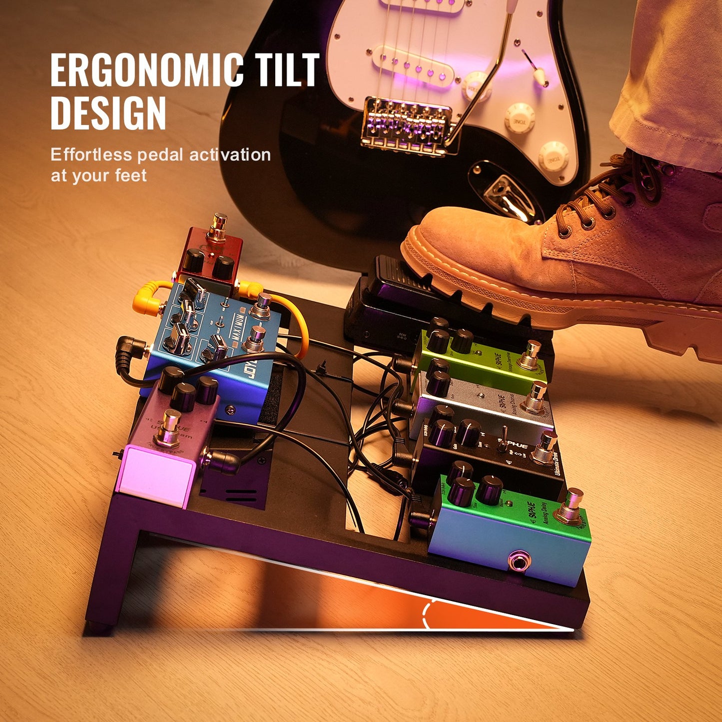 VEVOR Guitar Pedal Board, 14'' x 11'', Aluminum Alloy 1.7 lbs Super Light Guitar