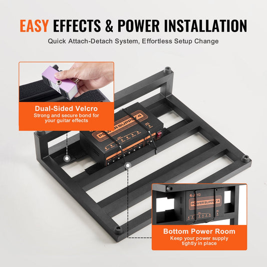 Lightweight Aluminum Guitar Pedal Board with Bag, 0.78 kg, 0.36 x 0.28 m