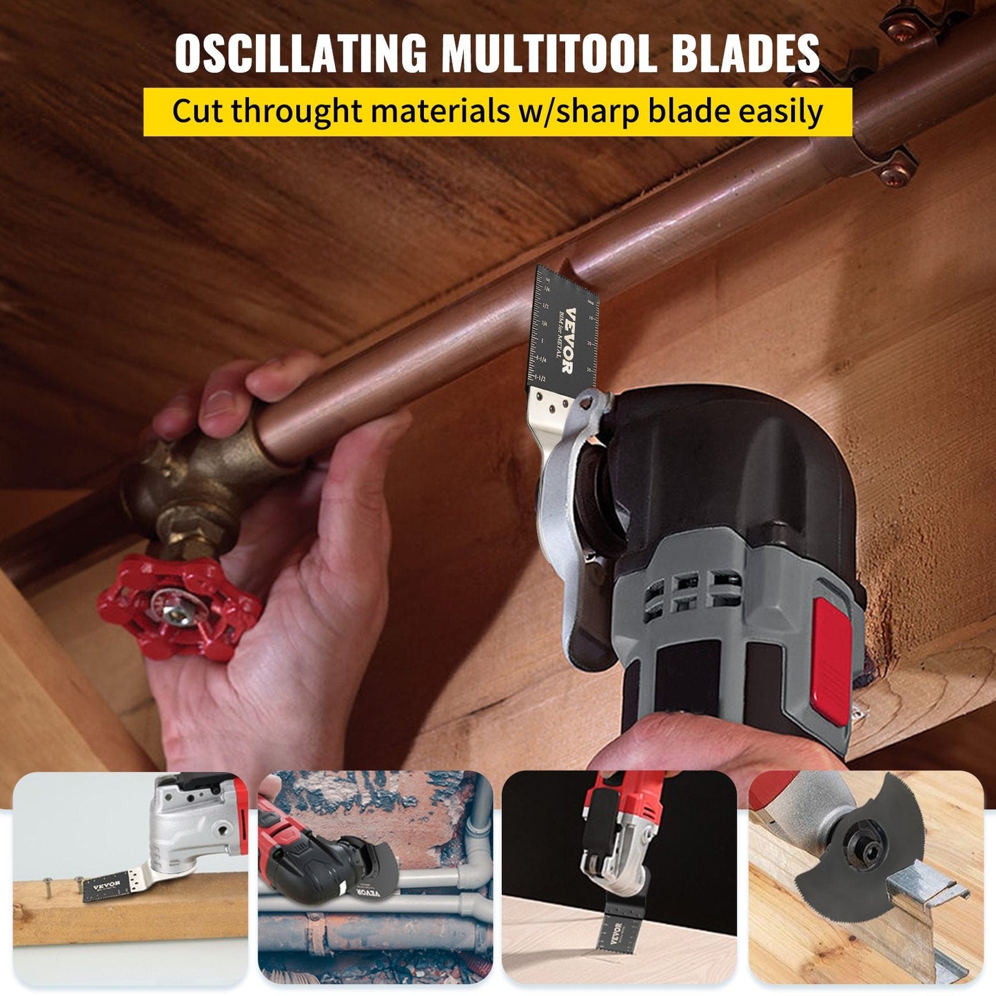 50-Piece Multitool Saw Blades Kit, Quick Release for Wood, Metal, Plastic