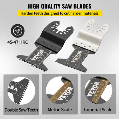 VEVOR 50 PCS Oscillating Saw Blades, Quick Release Multitool Blades Kit, HCS Tool