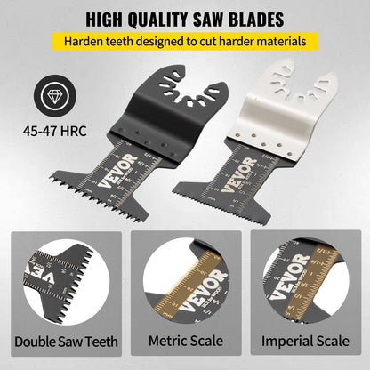 50-Piece Multitool Saw Blades Kit, Quick Release for Wood, Metal, Plastic