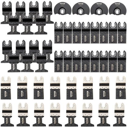 VEVOR 50 PCS Oscillating Saw Blades, Quick Release Multitool Blades Kit, HCS Tool
