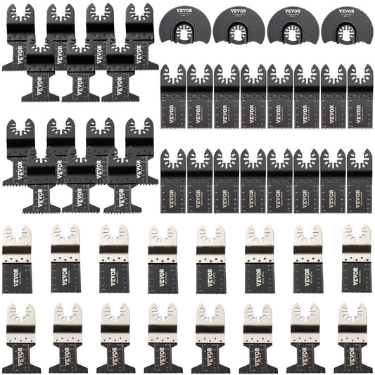 VEVOR 50 PCS Oscillating Saw Blades, Quick Release Multitool Blades Kit, HCS Tool