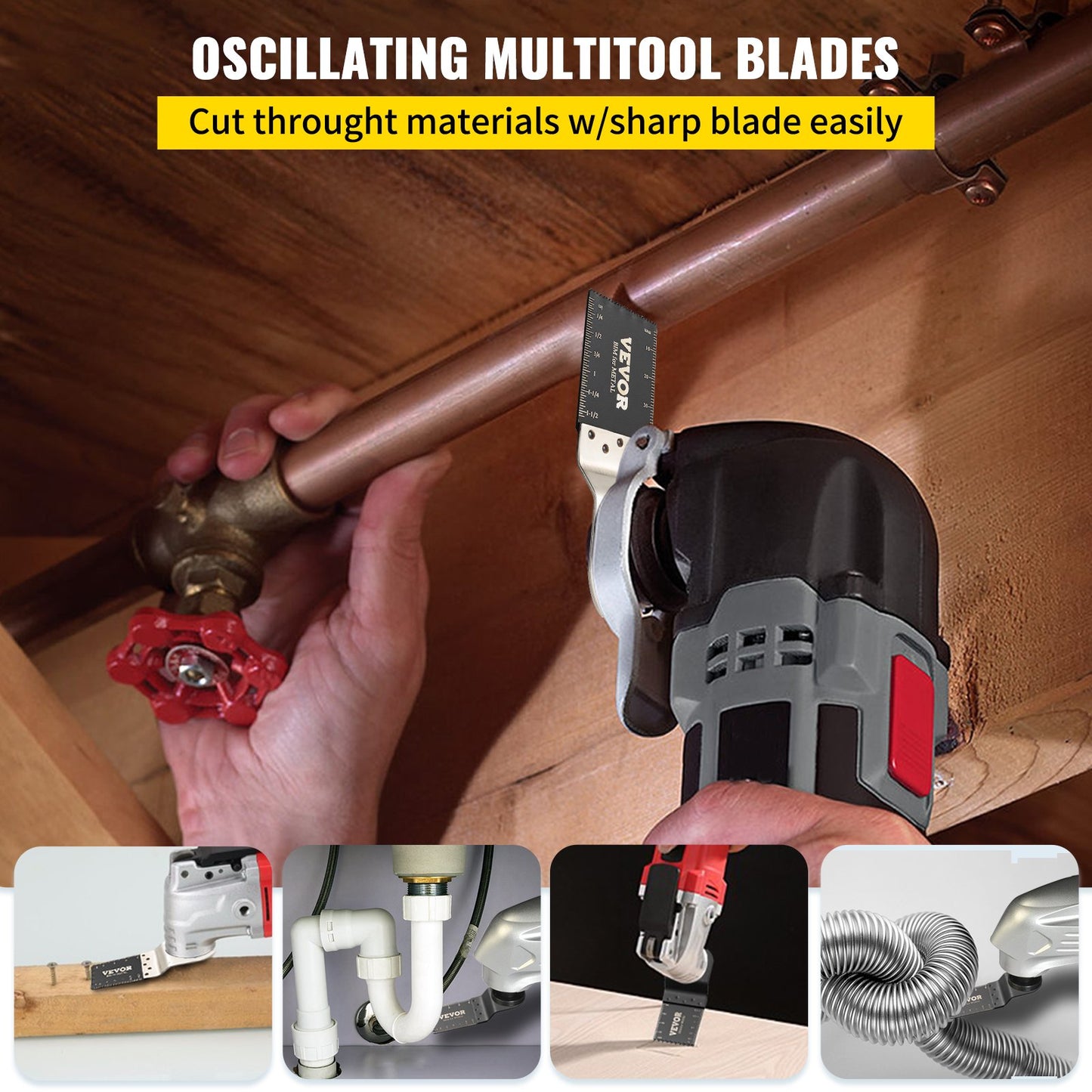 VEVOR 100PCS Oscillating Saw Blades, Quick Release Multitool Blades Kit, HCS Tool