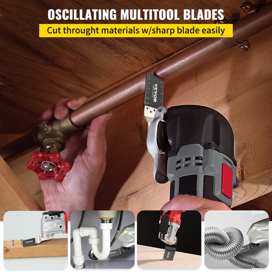VEVOR 100PCS Oscillating Saw Blades, Quick Release Multitool Blades Kit, HCS Tool