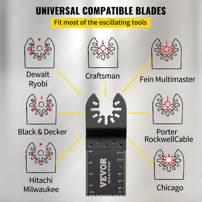 100-Piece Oscillating Multitool Blade Kit for Wood, Metal, and Plastic Cutting