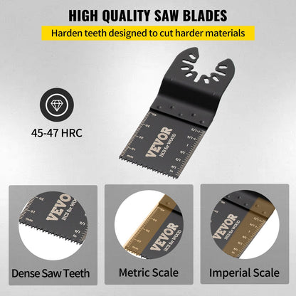 100-Piece Oscillating Multitool Blade Kit for Wood, Metal, and Plastic Cutting