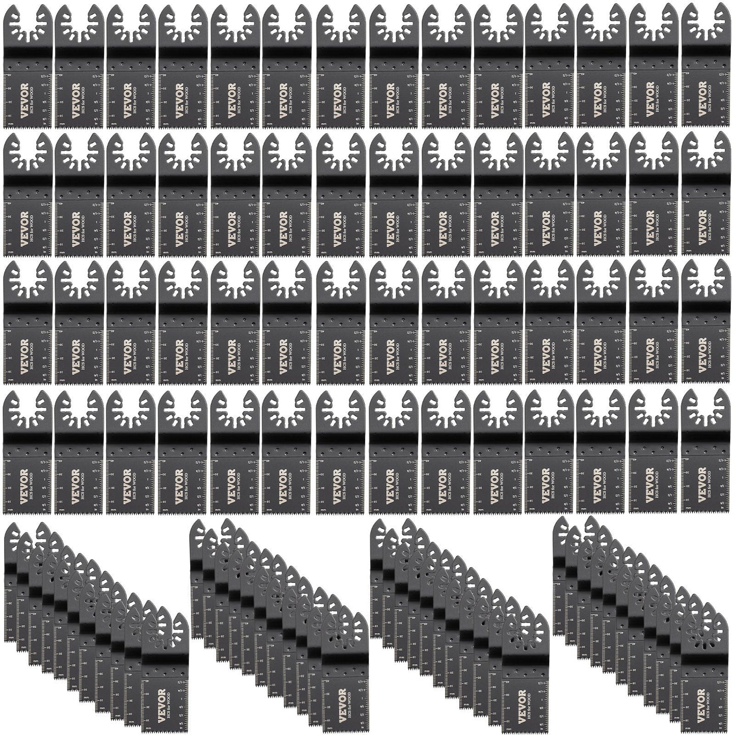 100-Piece Oscillating Multitool Blade Kit for Wood, Metal, and Plastic Cutting