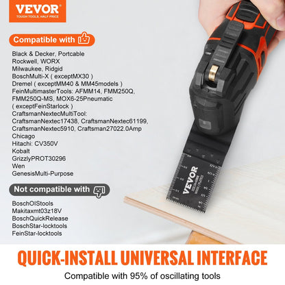 50-Piece Universal Oscillating Saw Blades, Quick Release, Fits Major Brands