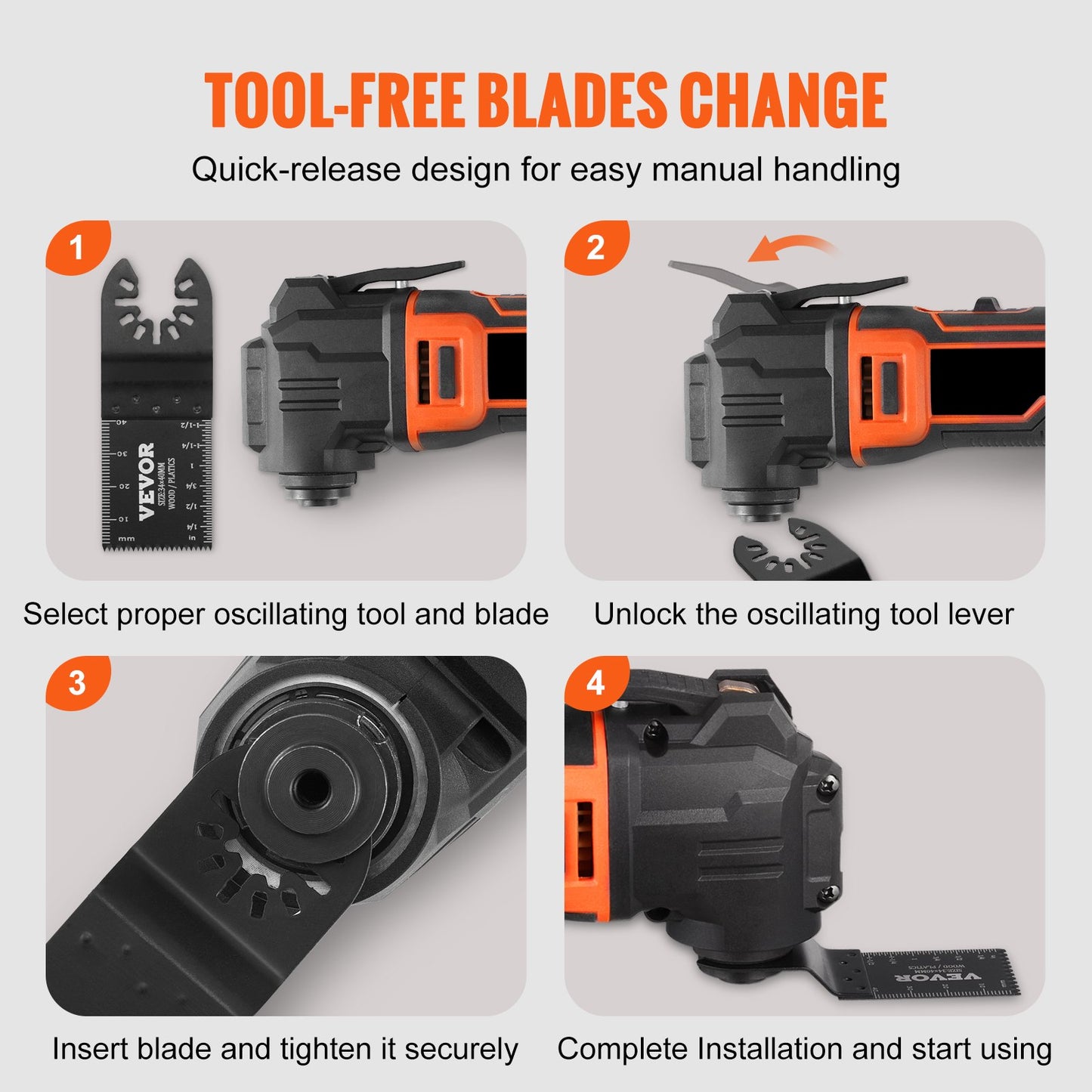 VEVOR 50PCS Oscillating Saw Blades, Universal Quick Release Oscillating Saw Blades,