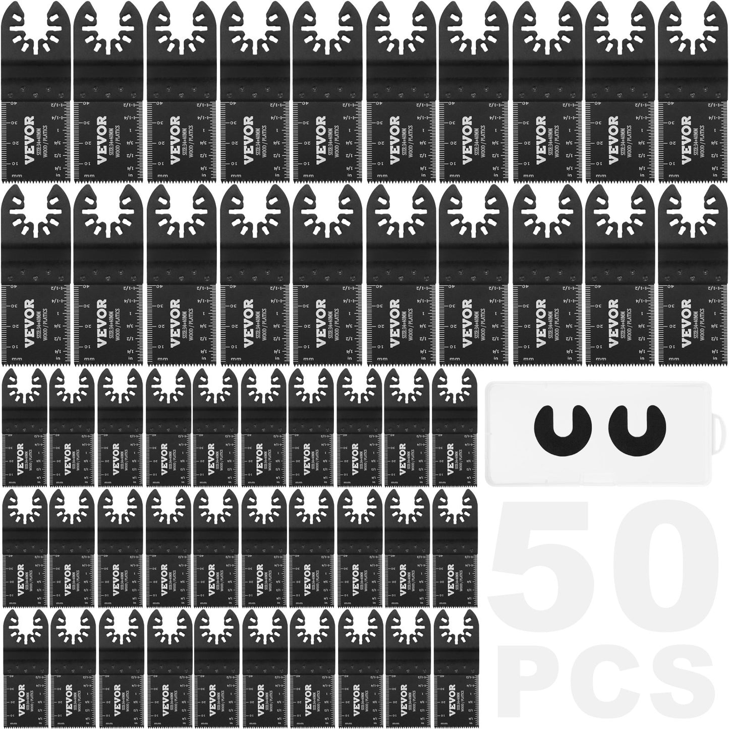 VEVOR 50PCS Oscillating Saw Blades, Universal Quick Release Oscillating Saw Blades,