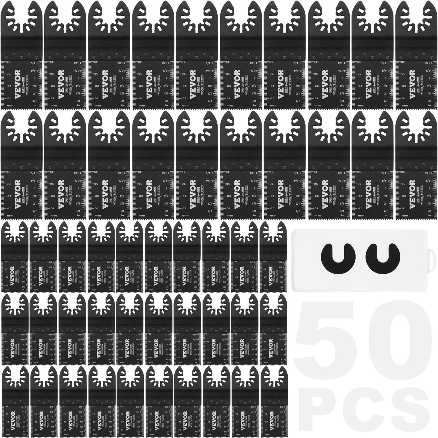 50-Piece Universal Oscillating Saw Blades, Quick Release, Fits Major Brands