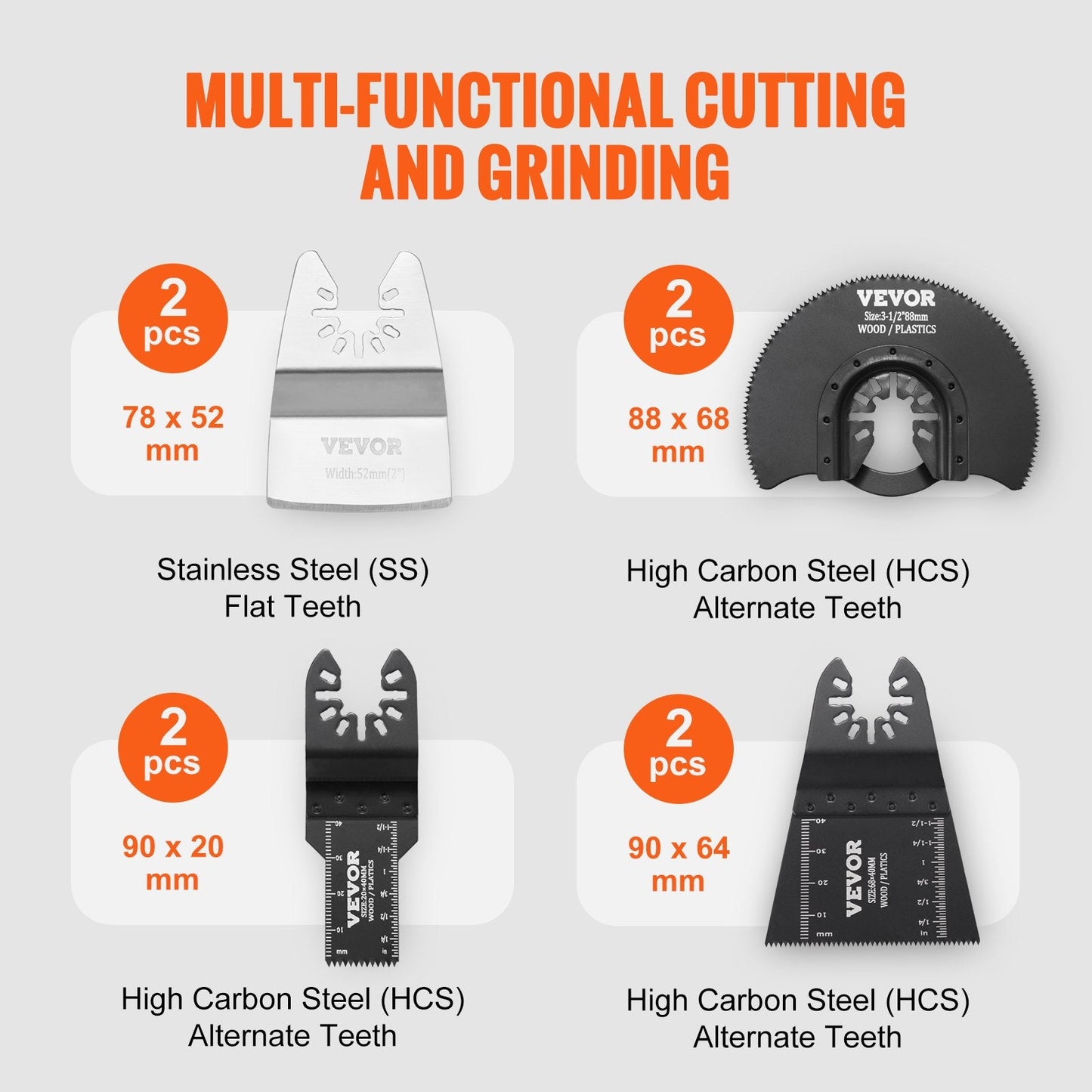 30-Piece Universal Oscillating Tool Blade Kit with 8 Types for Wood & Metal