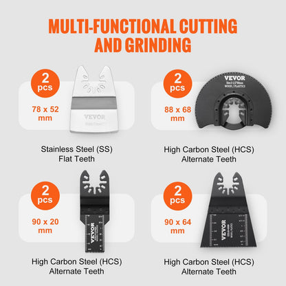 30-Piece Universal Oscillating Tool Blade Kit with 8 Types for Wood & Metal