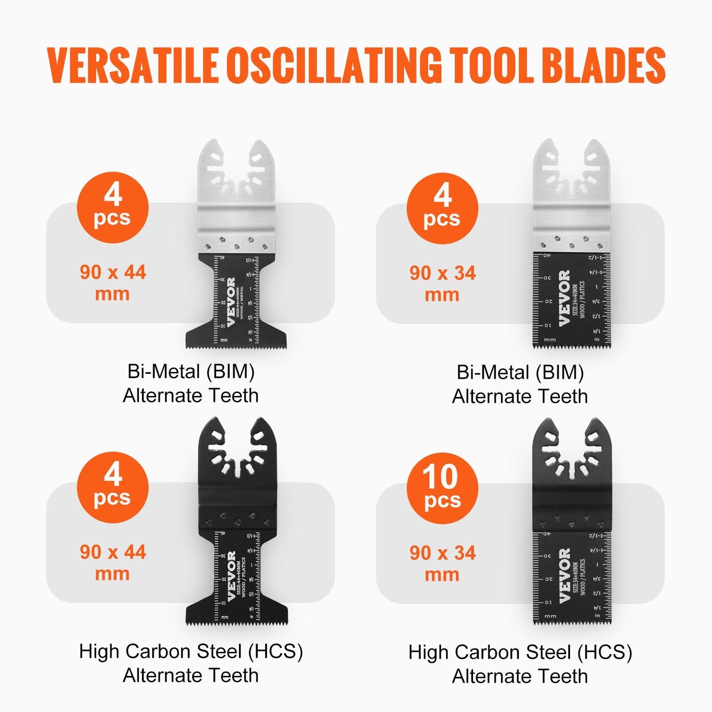 30-Piece Universal Oscillating Tool Blade Kit with 8 Types for Wood & Metal