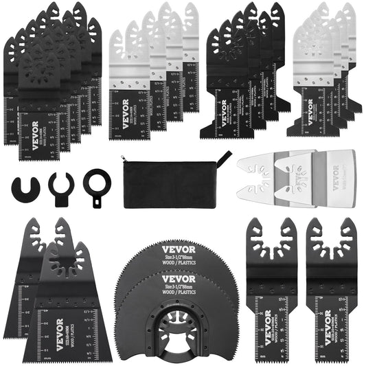 VEVOR 30PCS Multi Tool Blades Kits, Universal Quick Release Oscillating Saw Blades,