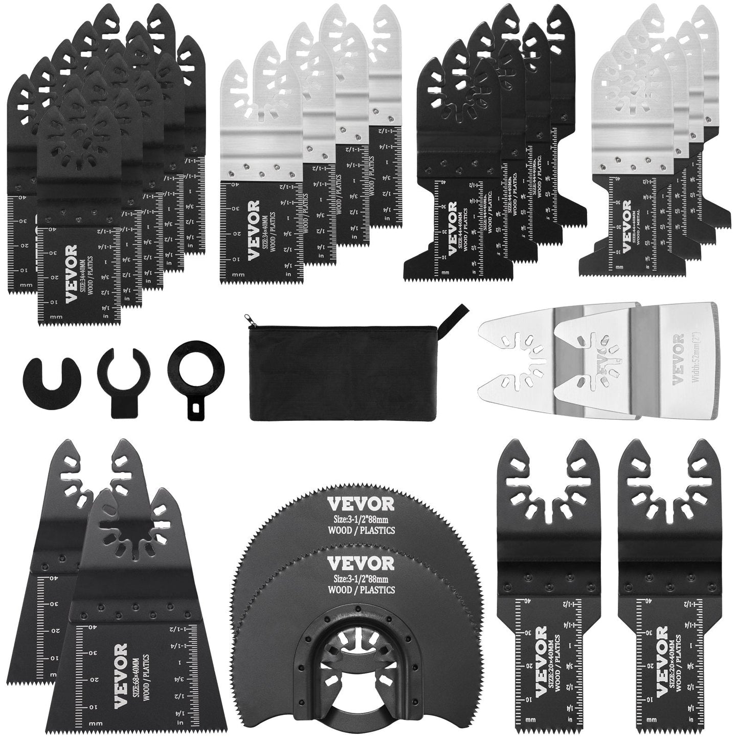 30-Piece Universal Oscillating Tool Blade Kit with 8 Types for Wood & Metal