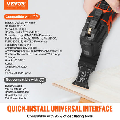 VEVOR 3PCS Oscillating Tool Blades, Universal Quick Release Oscillating Saw Blades,